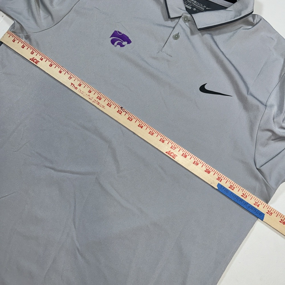 Nike Golf Tour Performance‎ Men's XL Kansas State Wildcats Polo 2 Tone Gray - Picture 5 of 8